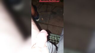 Master Ramon pisses off the park bench in his hot sexy sports shorts, totally awesome - 5 image