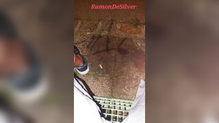 Master Ramon pisses off the park bench in his hot sexy sports shorts, totally awesome - 9 image