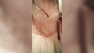 Wearing and cumming in newlywed bride's gorgeous poofy wedding gown - 1 image