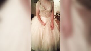 Wearing and cumming in newlywed bride's gorgeous poofy wedding gown - 4 image