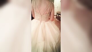 Wearing and cumming in newlywed bride's gorgeous poofy wedding gown - 6 image