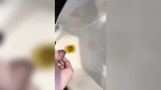 Pee with masturbation and cumshot in urinal - 3 image