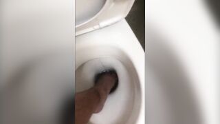 Foot in toilet and flush my foot (feet in toilet) (barefoot in toilet) - 8 image