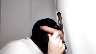 Married male returns to the gloryhole loaded with protein.