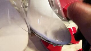 High Heels Masturbation and Cum on Clear Mules - 10 image
