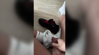 Cumshot on Nike Socks, Sox-Fetish , Nike Shox Sneaker - 9 image