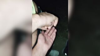 Outdoor jerking amd cuming in the woods - caught by a passing cars - 3 image