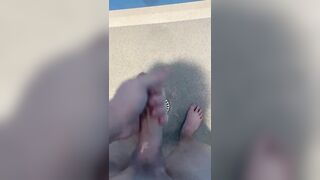 Young gay masturbation at gym in shower feet - 3 image