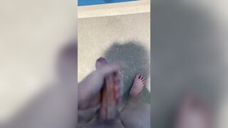 Young gay masturbation at gym in shower feet - 6 image