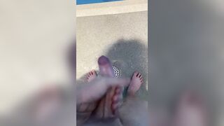 Young gay masturbation at gym in shower feet - 7 image