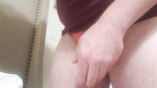 Jerking off in sissy pink panties plump booty - 8 image