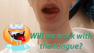 The guy plays hotly with his tongue - 1 image