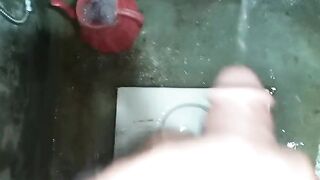 Pakistani guy in bathroom pissing stylish enjoy big cock handjob - 5 image