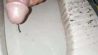 Desi big cock pissing and cumshot handjob bathroom enjoy - 10 image