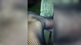 Pissing & Walking in Fishnet Catsuit - 1 image
