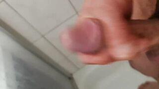 Close-up uncut cock masturbation, male squirting, peeing and creamy cumshot - 8 image