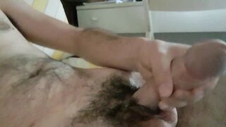 Guy with big hairy cock cumming - 3 image