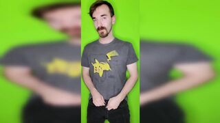Just a guy in a Pikachu shirt showing off his cock. - 4 image