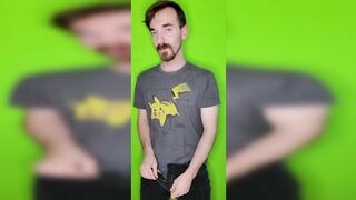 Just a guy in a Pikachu shirt showing off his cock. - 5 image