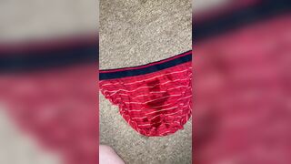 Pee on my red briefs and the carpet - 2 image