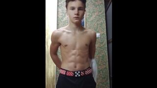 Flexing boy with nice dick - 1 image