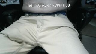 Cum Through Jeans Hands Free. Lots of Precum
