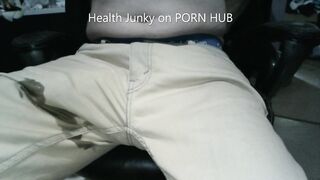 Cum Through Jeans Hands Free. Lots of Precum - 5 image