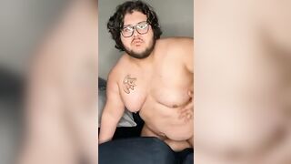 Chubby boy plays with his big tits - 8 image