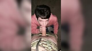 Sucking a huge dick from a soldier in the unit. cum in my mouth - 6 image