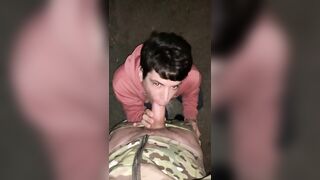 Sucking a huge dick from a soldier in the unit. cum in my mouth - 8 image