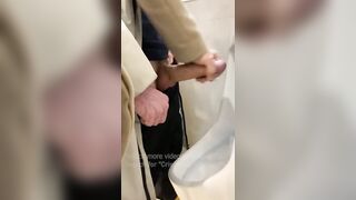 Jerk off a guy's dick in a public toilet. risky - 9 image