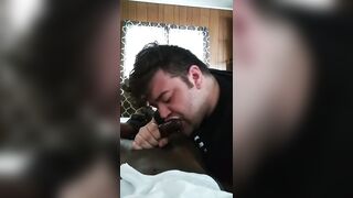 College guy sucking his roomate while other roomate is in class - 10 image
