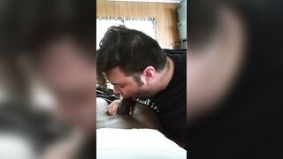 College guy sucking his roomate while other roomate is in class - 3 image