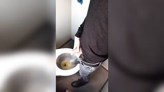 Piss with low hanging balls on the train toilet - 9 image
