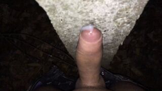Close up look at load after shaking cum leaking without hands - 1 image