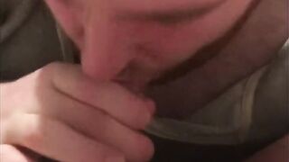 Sucked to completion with family in next rooom