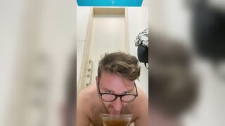 Pig eating cum and piss sandwich for lunch - 6 image