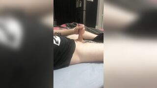 LegerRed: guy stays home alone and masturbates lubricating his dick and then ends up with a lot of cum - 5 image