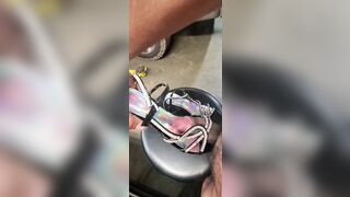 found shiny heels in rear floorboard