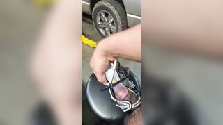 found shiny heels in rear floorboard