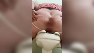 BrewsterBear Showing his Fat Ass in Public Toilet - 6 image