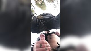 outdoor blow job and cum swallowing - 10 image