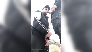 outdoor blow job and cum swallowing - 6 image