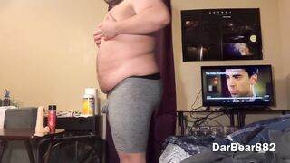 Chubby boy showing off his big belly then has a jerkoff session - 3 image