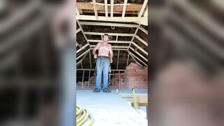 Hot ginger construction worker get off while you watch him work his woood - 2 image