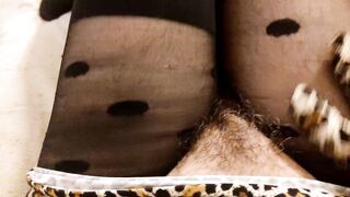 sexy crossdresser cums on her pantyhose - 4 image