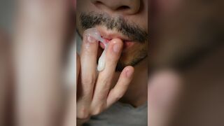 Indonesia Chindo Solo Masturbate Fuck Up Moment Lick His Own Sperm - 1 image