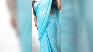Indian crossdresser wearing saree boy to girl transformation sissy anal showing body parts - 3 image