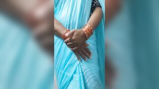 Indian crossdresser wearing saree boy to girl transformation sissy anal showing body parts - 5 image