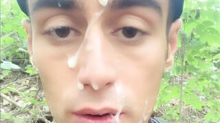 After grindr date I ended like whore outdoor - with cum on face - 6 image
